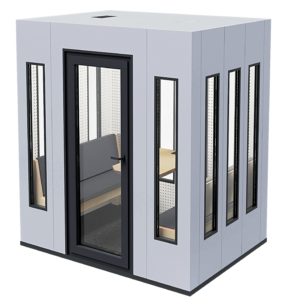 Office booth for 4 people with transparent doors